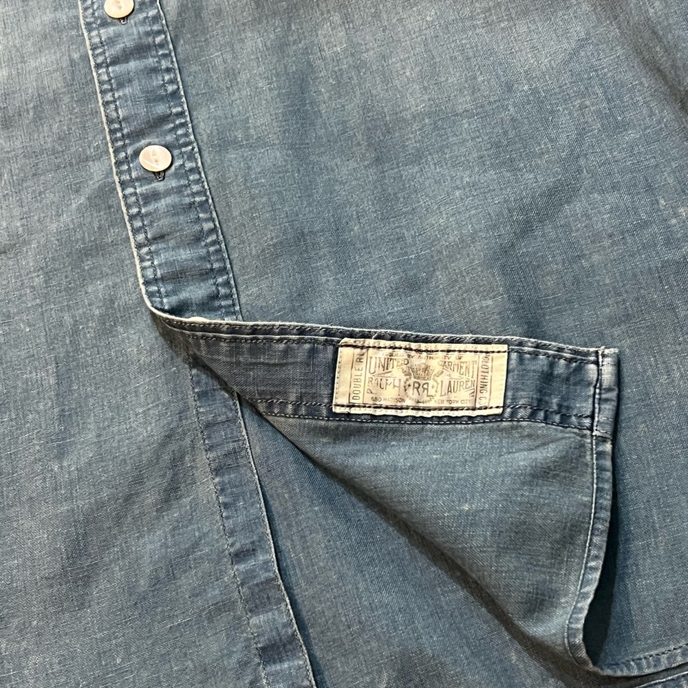 Ralph Lauren RRL Double RL L/S Work Shirt (Blue) - Picture 3 of 5